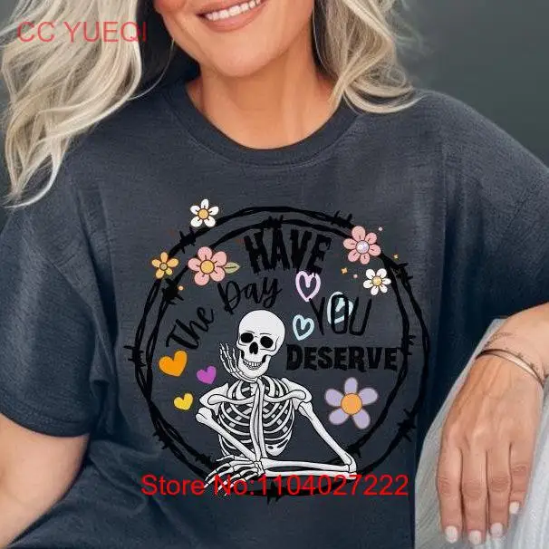 Футболка со скелетом У меня в день ты заслуживаете Хэллоуин жуткий сезон осень
