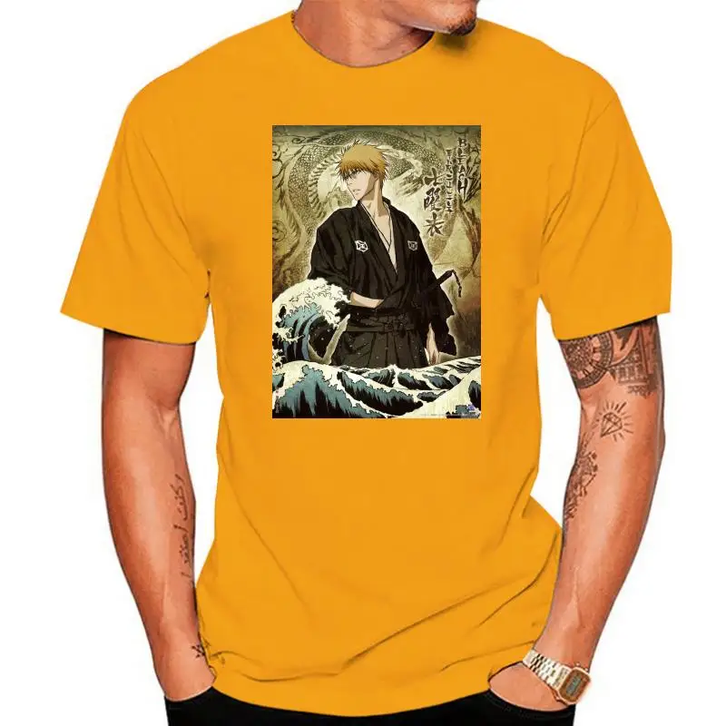 

Футболка отбеливатель Ichigo Kurosaki Vagues Hokusai Japon Манга Мультфильм футболка женская новая модная футболка свободный размер Топы Футболки