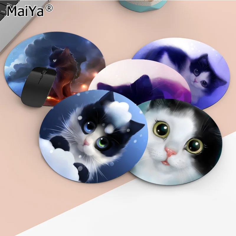 

Anime Cute Cat DIY Round Desktop Desk Mat Kawaii Gaming Accessories Students Writing Pad Mouse Pad Office Desk Accessories