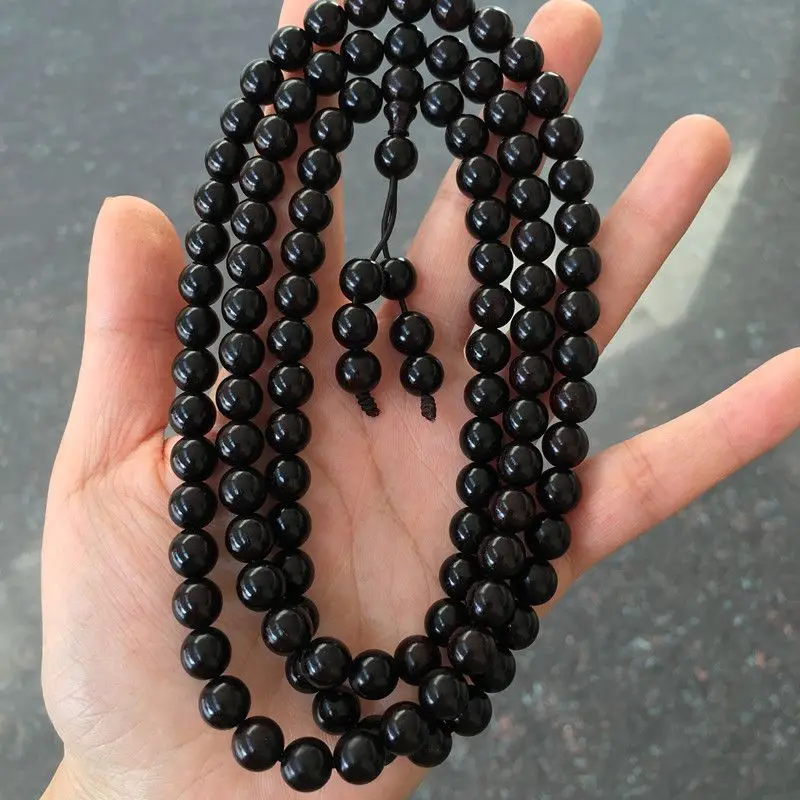 

SNQP 【 обернутый 】 индийский маленький лист красного сандалового дерева ручная цепочка 108 шт. 0,8 золотые звезды Будды Бусины для мужчин