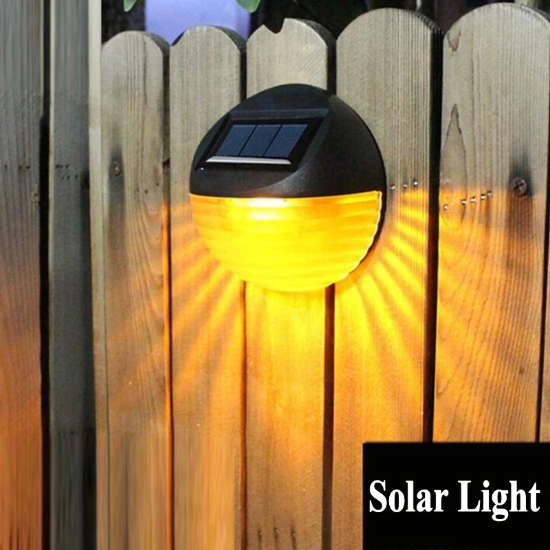 

Светодиодный круглый настенный светильник на солнечной батарее, уличная водонепроницаемая лампа для сада, двора, забора, гофрированный нас...
