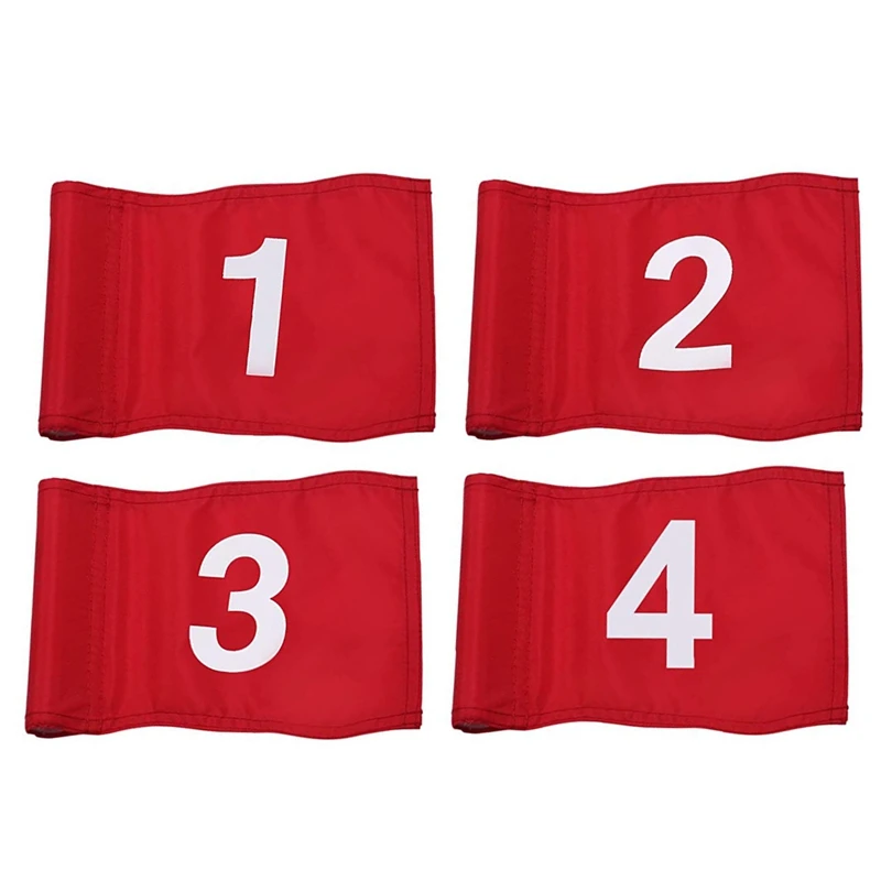 

Numbered Golf Flag With Tube Inserted, All 8Inch L X 6Inch, Putting Green Flags For Yard, 420D Nylon Mini Pin Flags