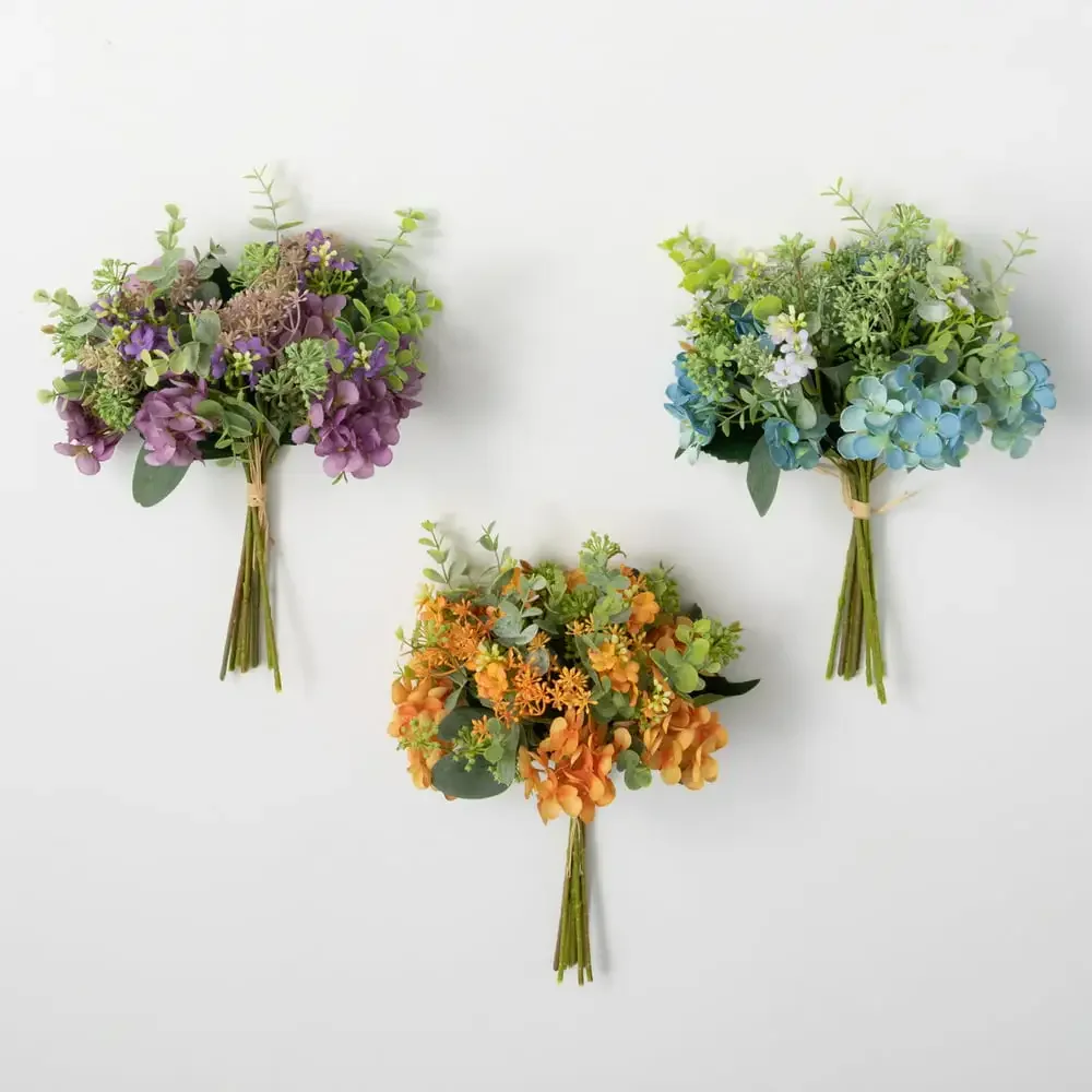 

Artificial Colorful Hydrangea Berry Bush Set of 3, 14"H Multicolored