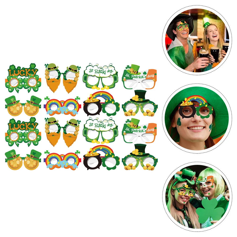 

Day St Eyeglasses Patricks Glasses Props Patrick Shamrock Photo Party S Eyewear Accessories Costume Green Favors Photobooth