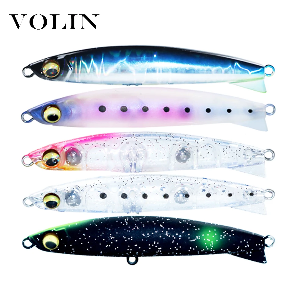

Volin NEW 1pc Wobbler Minnow Fishing Lure Bass Baits 57mm 3g with 2 Fishing Hooks Fishing Tackle Lure