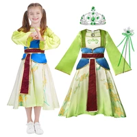 disney mulan princess dress up dresses kids new movie role playing costumes children hero frock chinese traditional clothing jyf