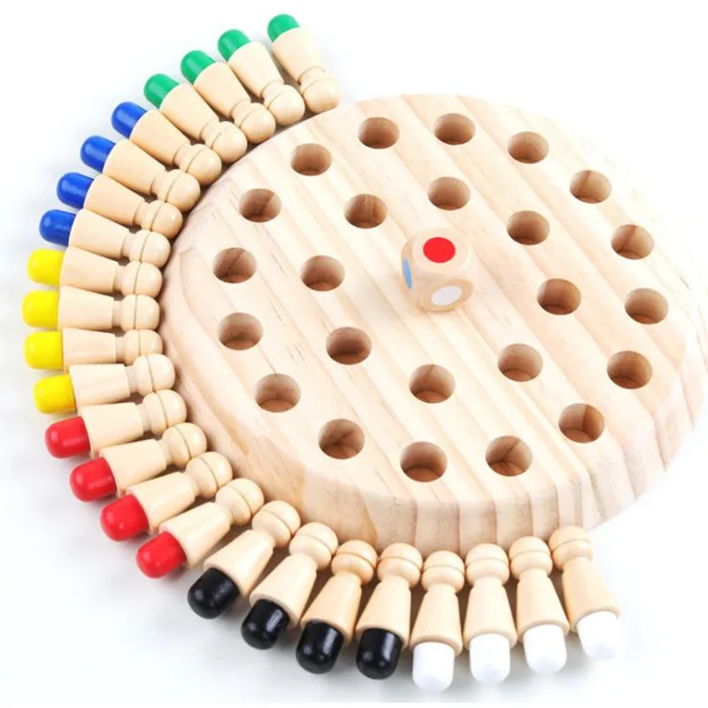 

Dropshipping Montessori Memory Chess Wooden Toys For Kids Educational Toys Baby Preschool Teaching Aids Trainning Gift