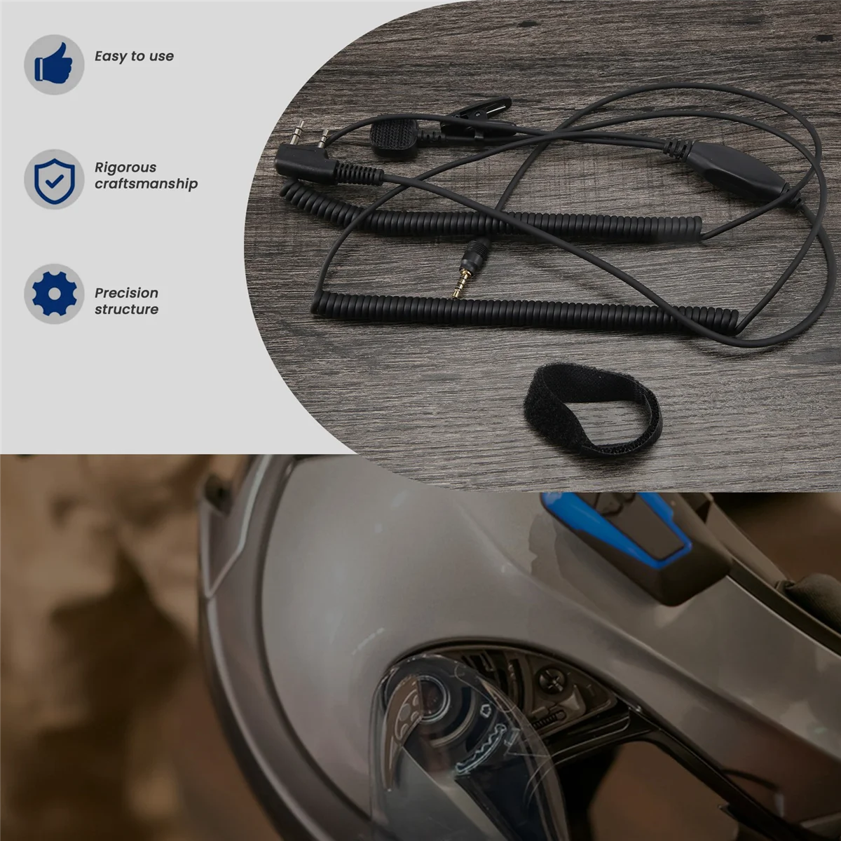 Bluetooth-гарнитура для шлема V3 V6 V8 V1098a V5s специальный соединительный кабель Kenwood Baofeng