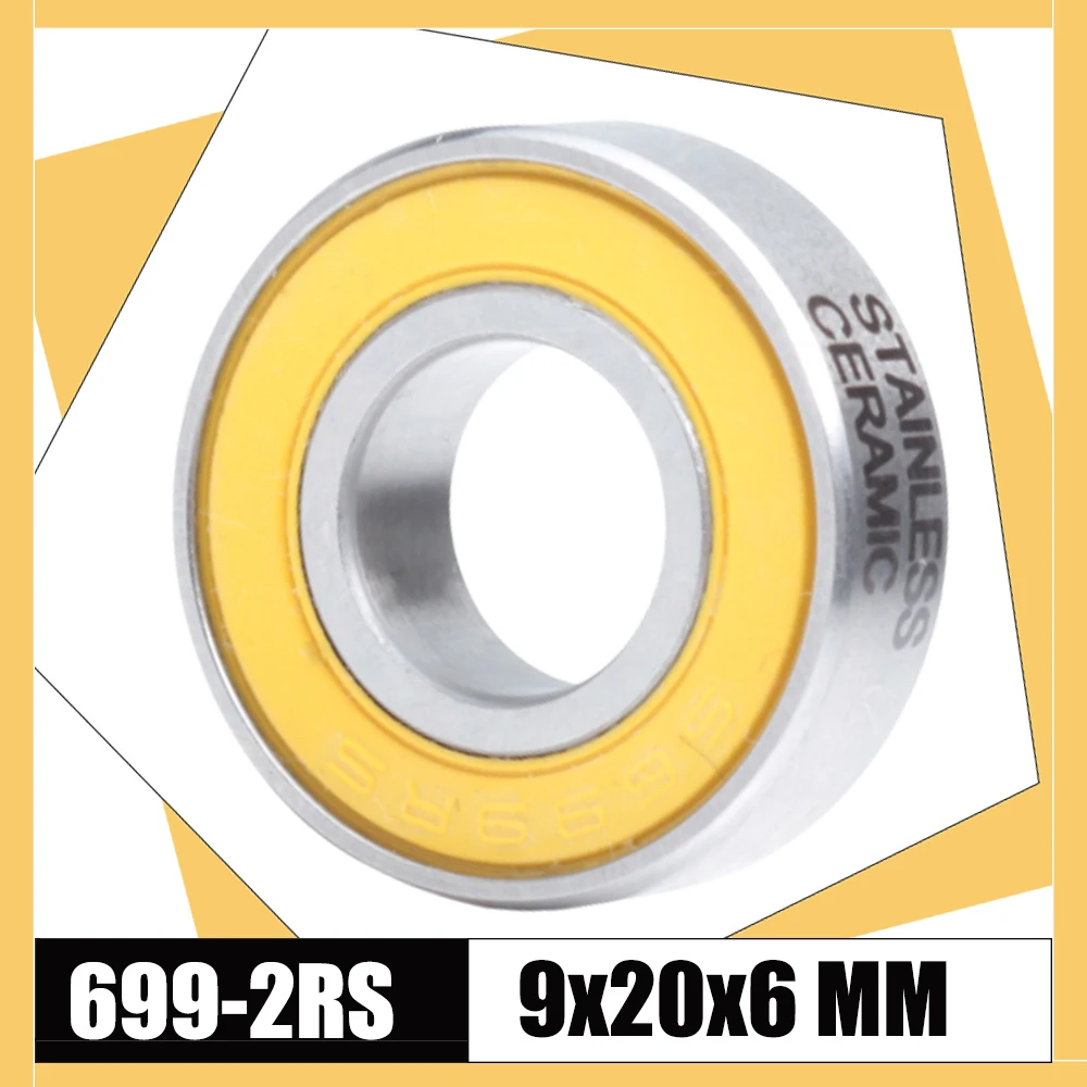 699-2RS Stainless Bearing 9*20*6 mm 1PC ABEC-3 For NOVATEC Bicycle Hub Front Rear Hubs Wheel 9 20 6 Ceramic Ball Bearings 699RS