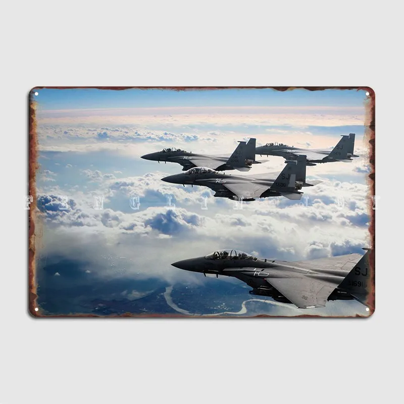 Usaf F15 Eagles металлический знак паб клуб бар Забавный фотографический плакат |