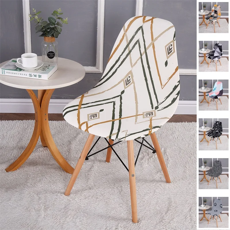

Spandex Shell Chair Cover Stretch Dining Chair Cover Seat Covers Slipcover Furniture Protector Hotel Home Living Room Removable