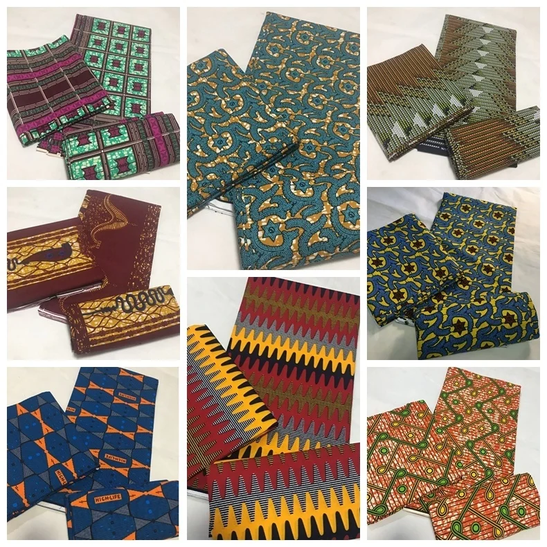 

2022 Ankara African Wax Prints 100% cottonr Fabric Binta Real Wax High Quality 6 yard African Fabric for Party Dress
