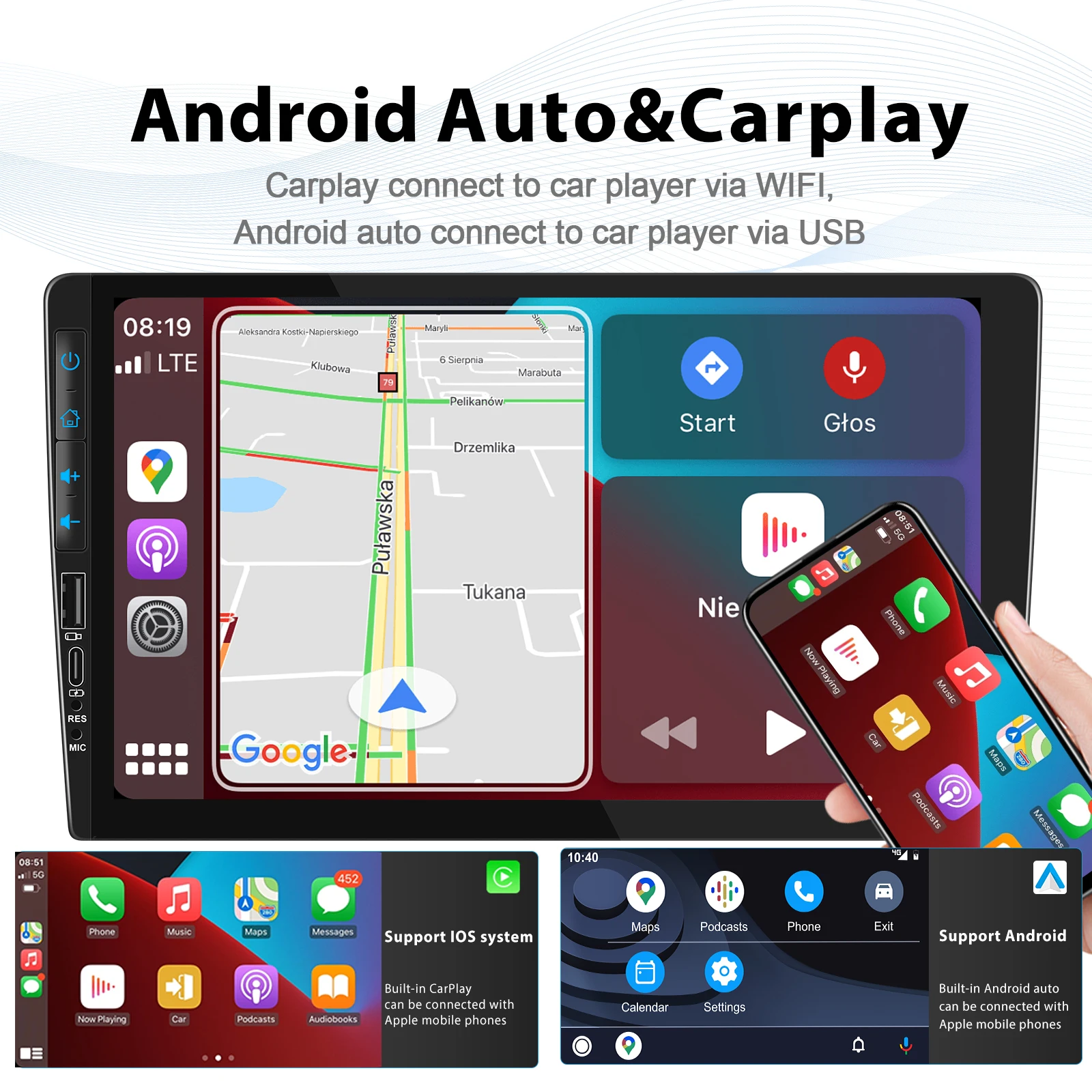 Автомагнитола Podofo, Мультимедийный Плеер На Android 13, 2 Гб ОЗУ.