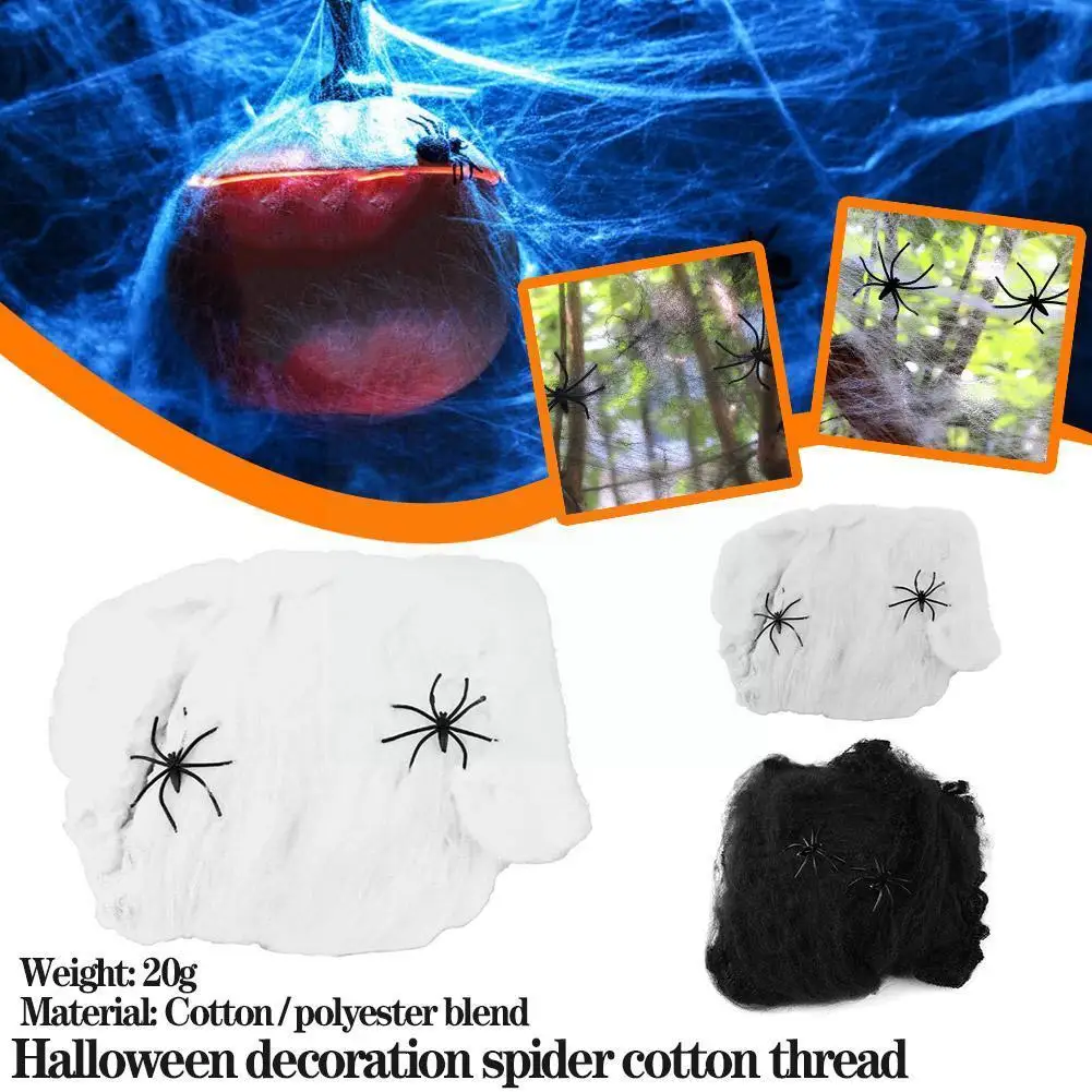 

Искусственный Паук Паутина Хэллоуин украшение супер стрейч с подделкой 2 шт. страшные пауки реквизит дом привидения сцены паутины паутина ...