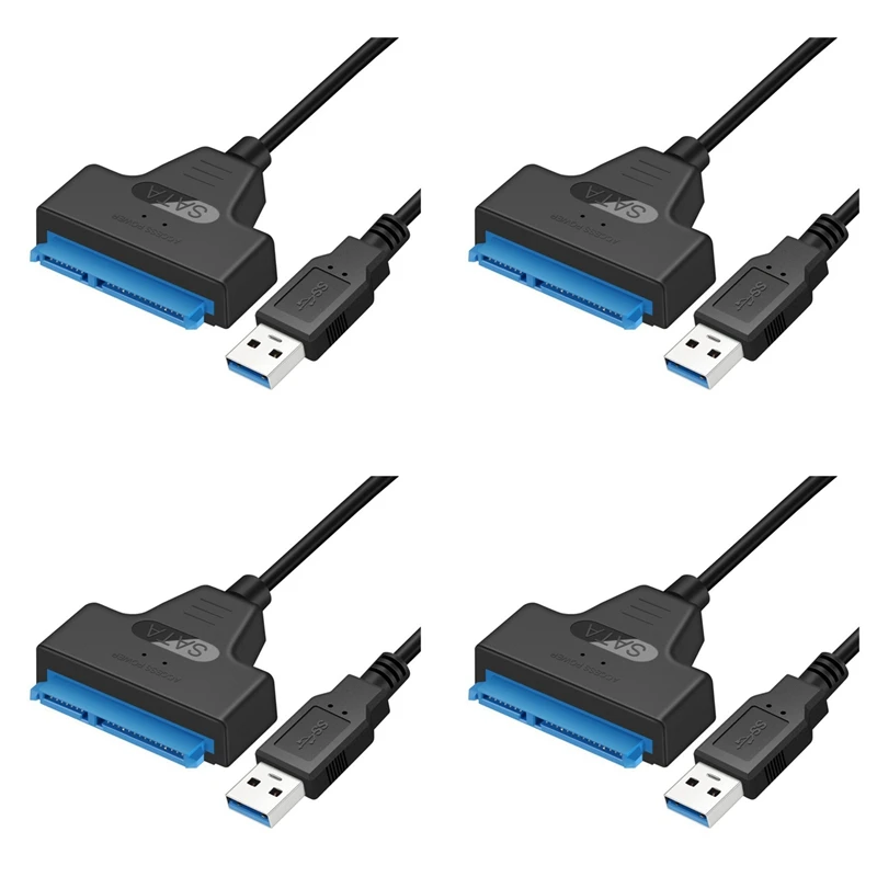 4X USB-кабель Sata Адаптер 3 к USB 3.0 Кабель-адаптер Поддержка 2 5 дюйма Ssd Hdd Жесткий диск
