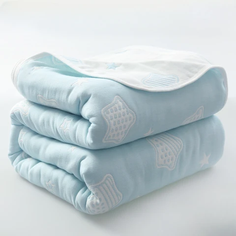 Летнее шестислойное Марлевое одеяло из чистого хлопка, одиночное/двойное удобное мягкое постельное белье, дышащее здоровое антистатическое крутое одеяло