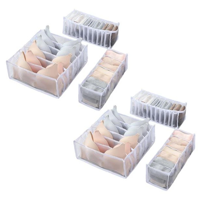 

6Pcs/Set Underwear Bra Organizer Storage Box Drawer Closet Organizers Boxes For Underwear Scarfs Socks Bra