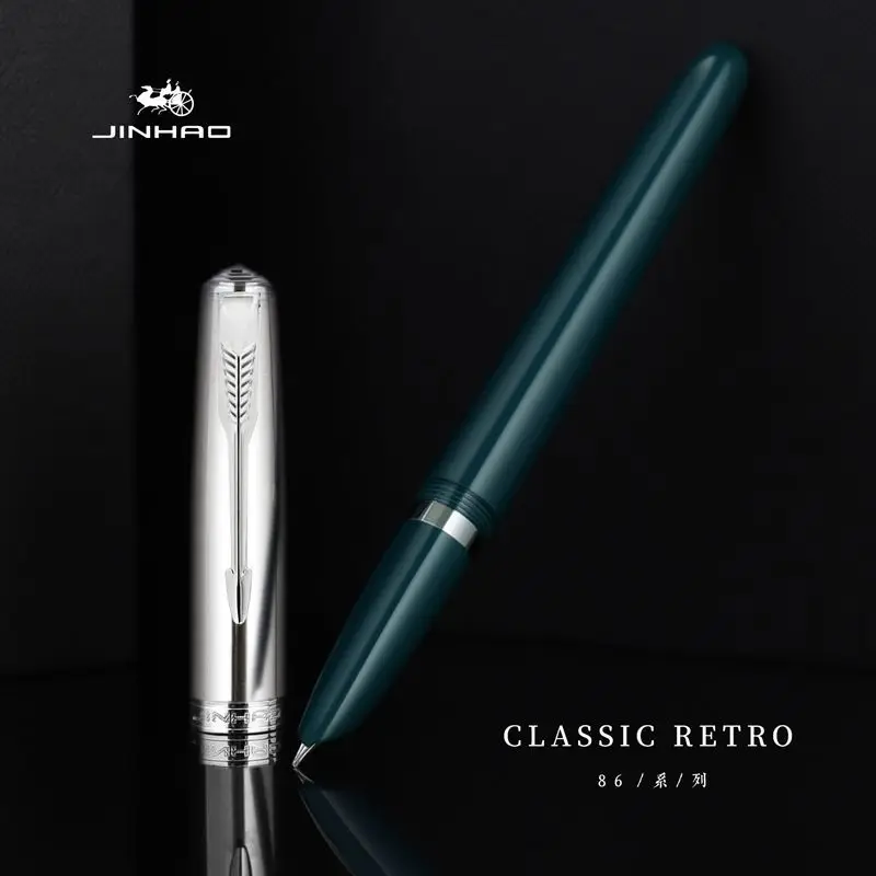 

Supplies 86 2022 Steel Plastic Ink Jinhao Blue Pen Signature Stainless Stationery Spin Fountain Classic Red Pens
