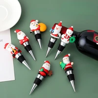 christmas series santa claus wine bottle stopper party gift christmas bar decor sealed fresh keeping wine champagne stopper