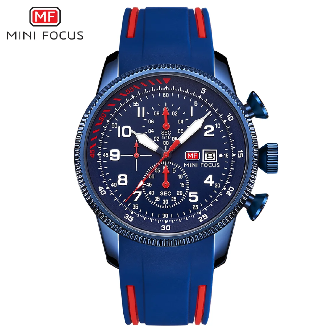 

MINI FOCUS Top Brand Luxury Men Quartz Watch Fashion Business Waterproof Multifunction Clock Silicone Strap Sport Chronograph
