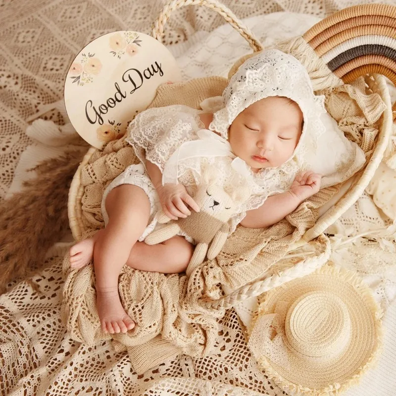 Набор Реквизитов Для Детской Фотографии Мягкая Одежда Шапка Вязаный Шарф Одеяло