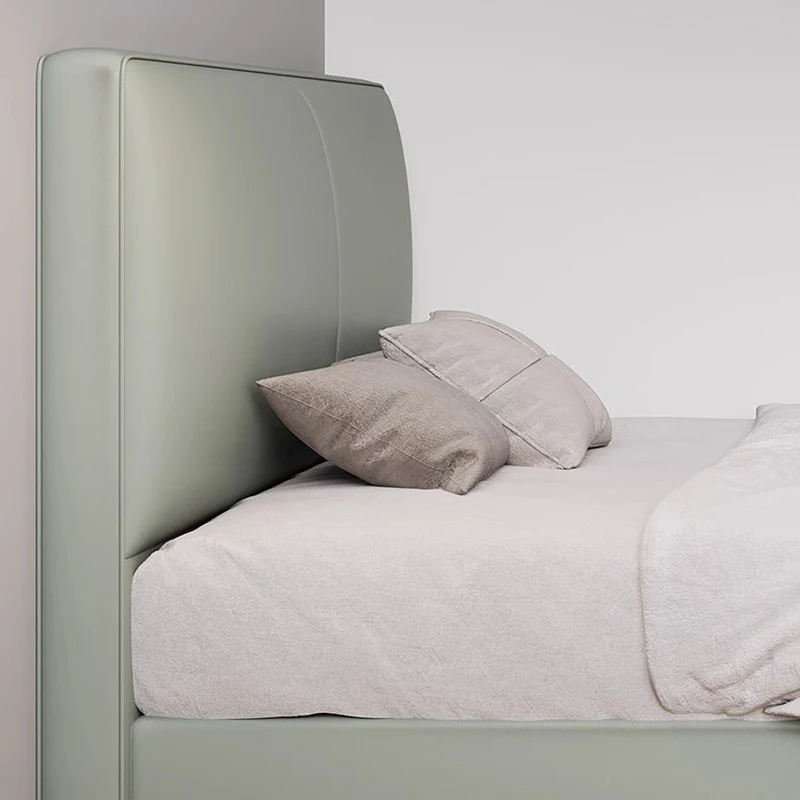 Европейские эстетические кровати в скандинавском стиле кожаные на платформе для