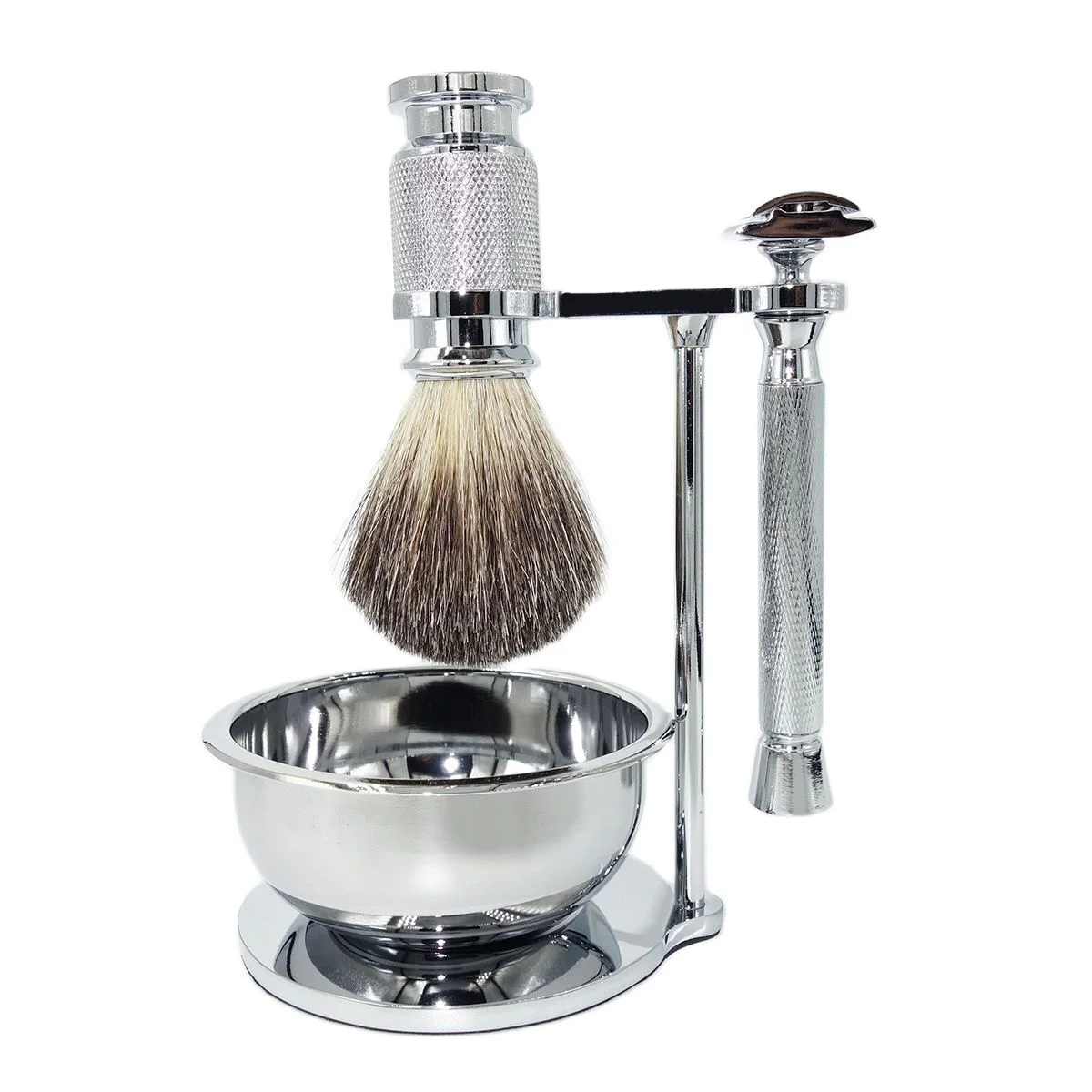 Classic Men's Double Edge Safety Razor Wet Shaving Kit Includes 10 Blades Pure Badger Hair Brush For Father's Day Gift