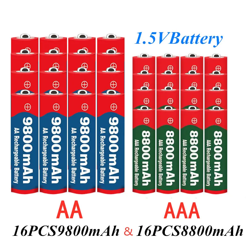 

Щелочные батарейки 2023 neue 1,5 В AA 9800 мАч + 1,5 В AAA 8800 мАч 1,5 В