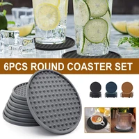 coffee coaster wine coaster heat insulation drain silicone pad cup round matspads non slip heat thickened for kitchen table