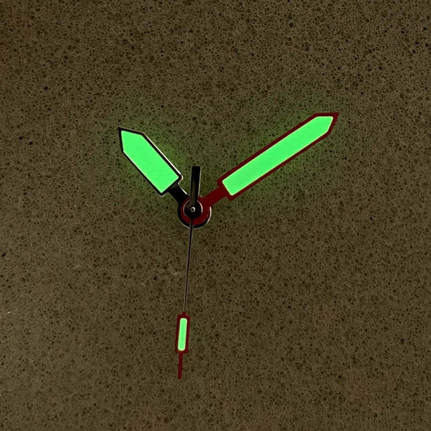 Watch Accessories Watch Hands Red and White Sword-shaped Needle Green Luminous Suitable for NH35A/NH36/4R/7S Automatic Movement