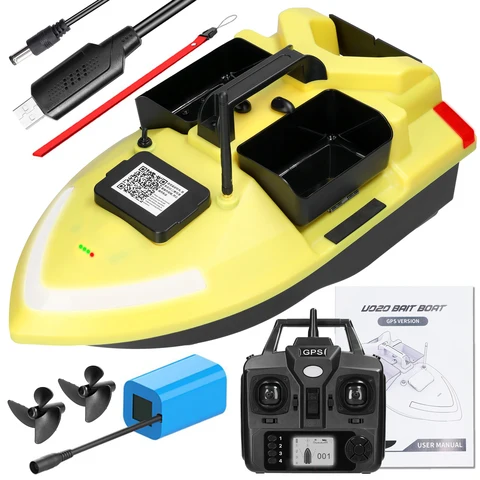 GPS рыболовная приманка, лодка, 500 м, дистанционное управление, лодка-наживка, двойной мотор, рыболокатор, 2 кг, поддержка загрузки, автоматический круиз/возврат/маршрут