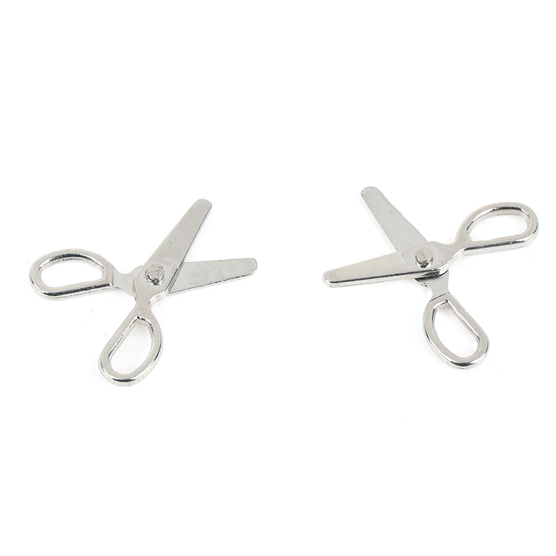

2pcs Mini Metal Scissors Miniature Dolls House Furniture 1:12 Dollhouse Decor