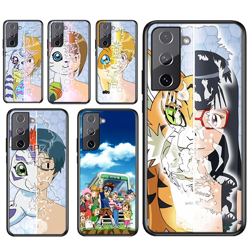 

Anime Digimon Cute Boy For Samsung Galaxy S22 S21 S20 Ultra Plus Pro S10 S9 S8 S7 5G Soft Silicone Black Phone Case Fundas Cover