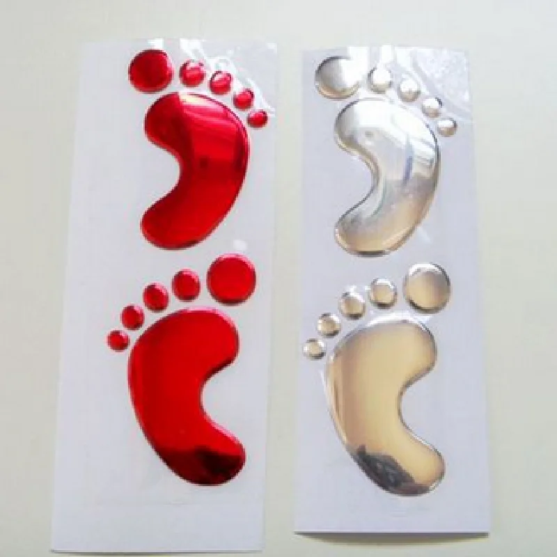 

Автомобильная Наклейка 3D, ПВХ, Детская Наклейка, хромированный классный дизайн, 3D наклейка на ногу, серебристая, золотистая, красная