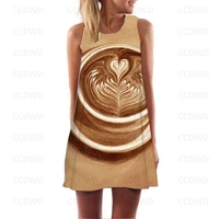 sexy dress coffee farmer mini beans woman latte art bodycon bake party dresses graffiti evening free shipping y2k cappuccino 3xl