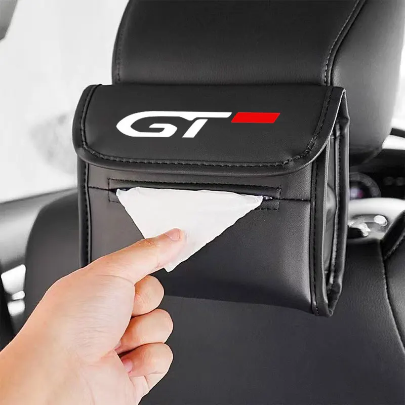 

For Peugeot GT GTline 206 208 306 307 308 2008 3008 Car Tissue Bag Organizer Car Seat Back Hanging Bag Storage
