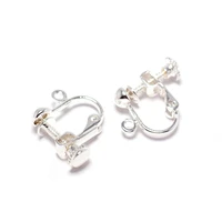 earring clips brass screw back clipsilver plated brass earrings jewelry supplies 13 7x12mm 4pcs