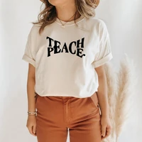 teach peace retro teacher shirt funny teacher t shirt fashion graphic cotton o neck kawaii casual short sleeve female clothing