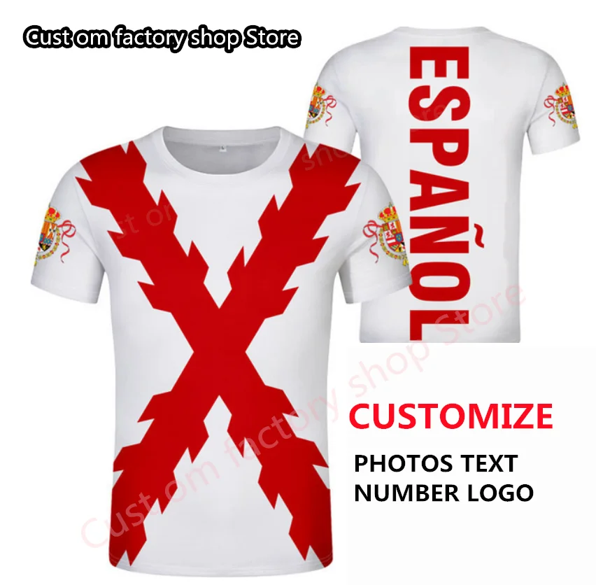 

SPANISH EMPIRE t shirt burgundy hispanic catholic monarchy print flag cross clothing��Children's Adult Hip-hop T-shirt