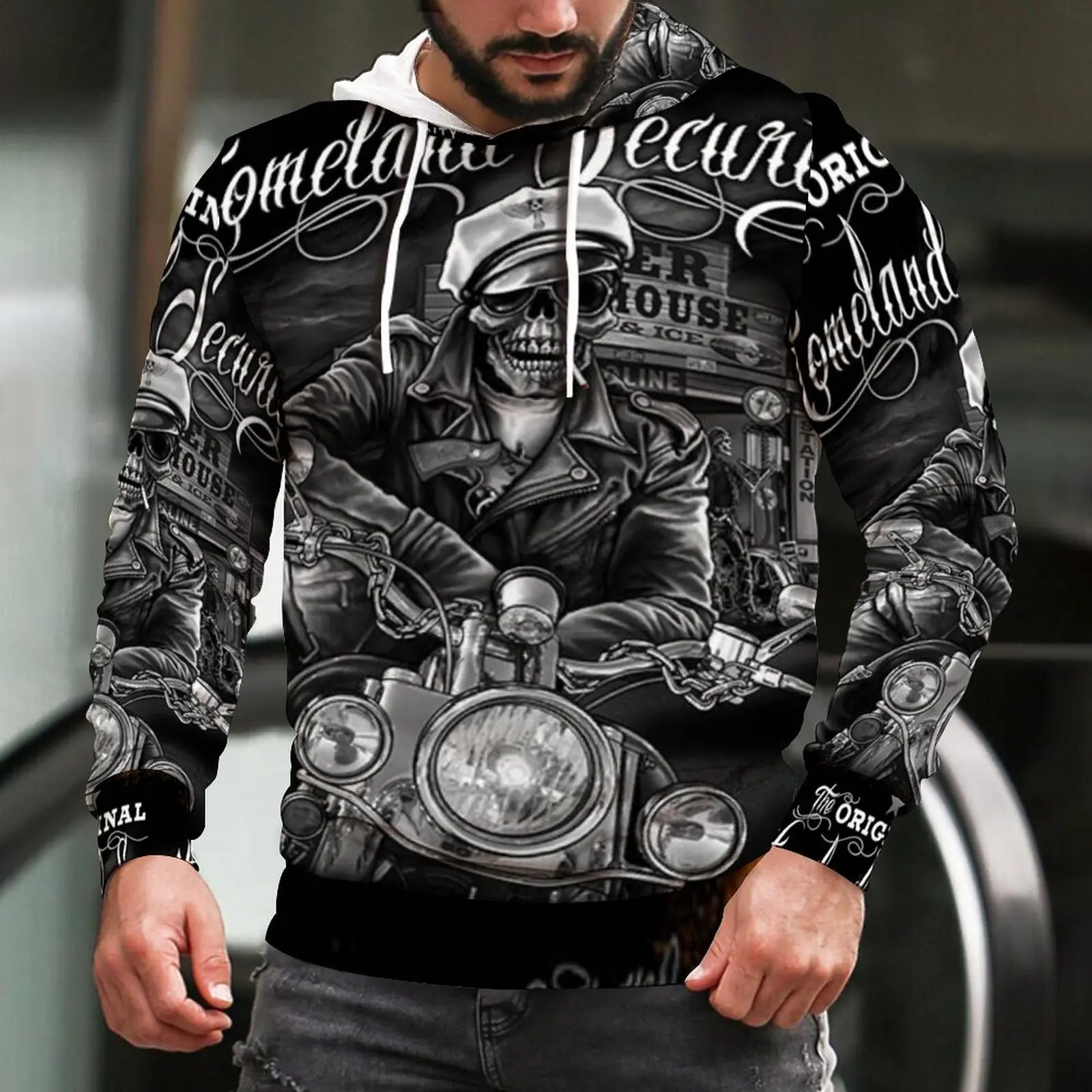 

Новинка весна-осень 2022, 3D принтер, мотоциклетные толстовки для мужчин, толстовка с цифровой печатью, мотоциклетная детская одежда, Новинка