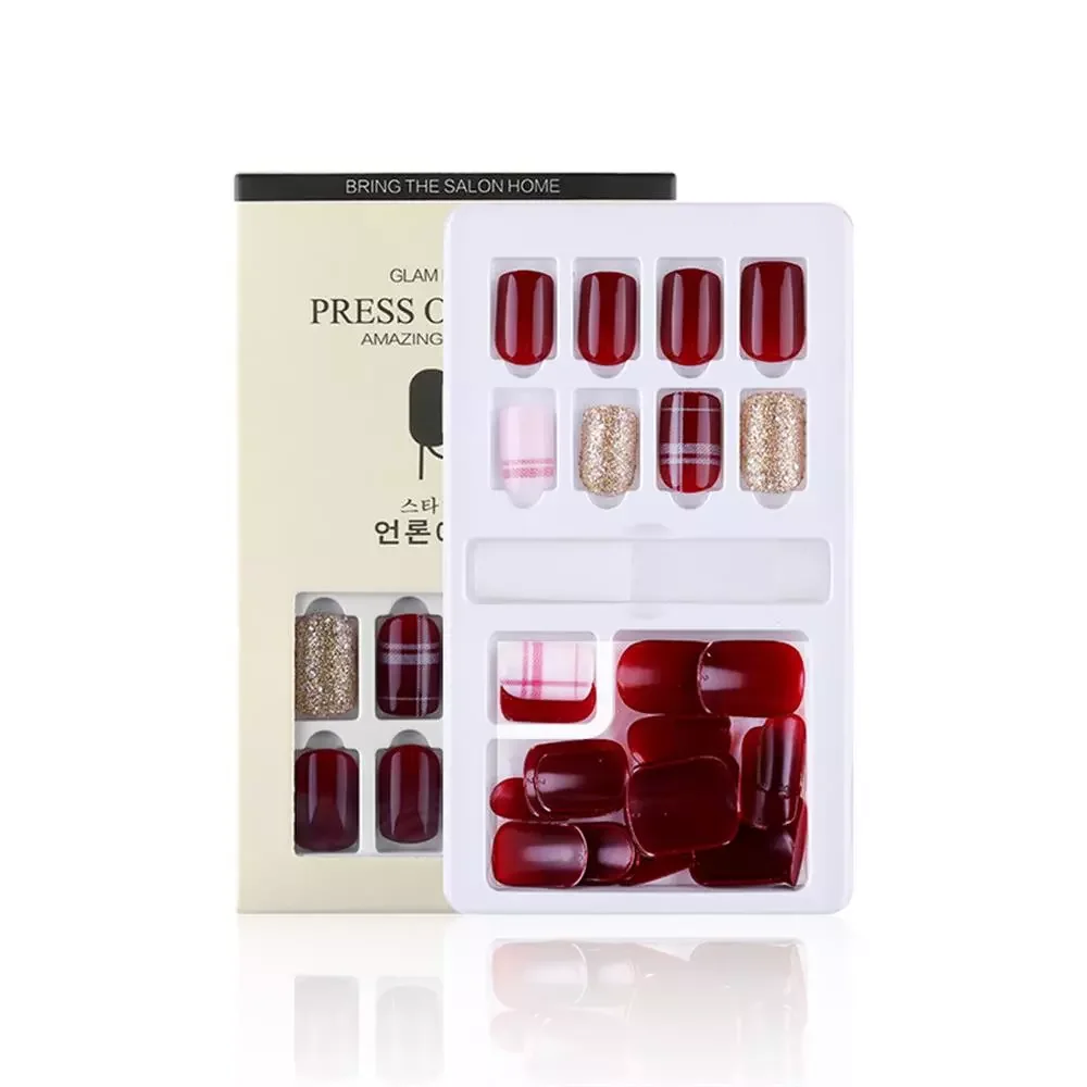 

30pcs Detachable False Nail Artificial Tips Set Full Cover for Short Decoration Press On Nails Fake Art Extension Tips With Glue