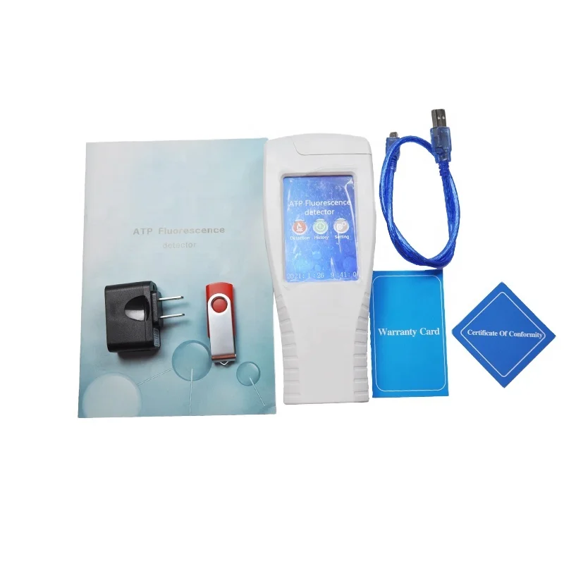 

0 to 9999 RLUs 15s detection Bacteria Hygiene Portable System Germ ATP fluorescence detector Meter