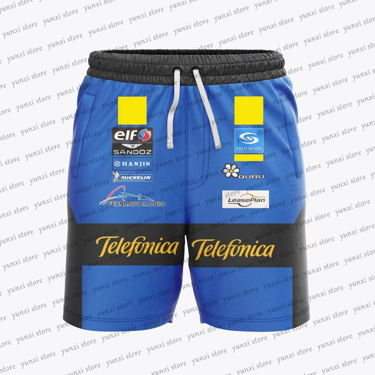 

2023 Summer Hot Sale Classic Retro Alonso Seven Star Blue Memorial Shorts Outdoor Racing Leisure Sports Beachwear