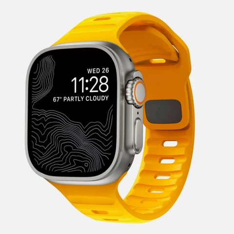 Banda esportiva para Apple Watch Ultra 9 8 7 6 SE 5 Silicone macia pulseira leve para Iwatch 38mm 40mm 42mm 44mm 45mm 49mm