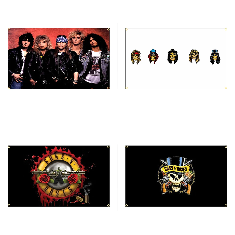 Флаг Guns N Roses 90x150 см подвесной флаг из полиэстера баннер для рок-группы украшение
