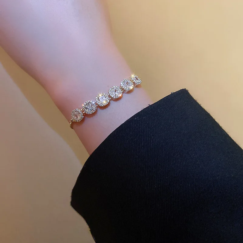 

Podollan Super Shiny Zircon Crystal Bracelet For Women Fashion Rhinestones Bracelets For Women Jewelry Accessories Gifts