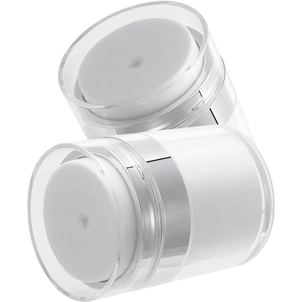 

2 Pcs Bottled Toiletry Travel Containers Moisturizer Pump Jar Jars Lotions Creams Push Vacuum Dispenser Plastic Face