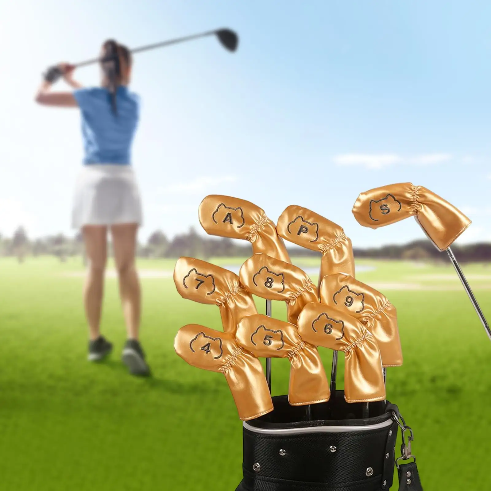 Iron Covers Set Thick 4, 5, 6, 7, 8, 9, S, P, A, With Lining Golf Club Head Covers Protector Guard For Travel Women Men