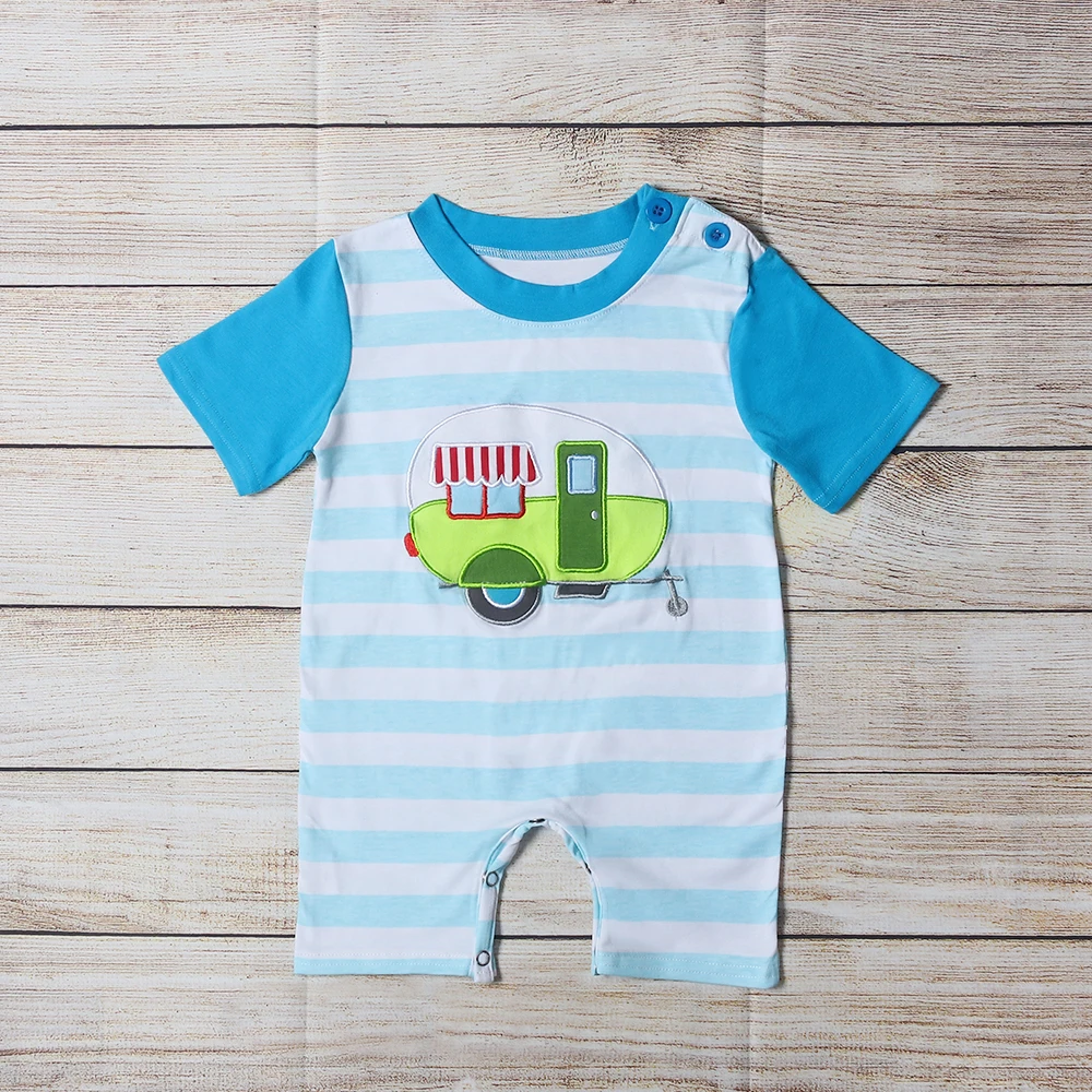 

Summer One-Piece Cotton Infant Romper Toddler Infant Car Embroidery Romper Baby Cute Long Pants Jumpsuit For Kids