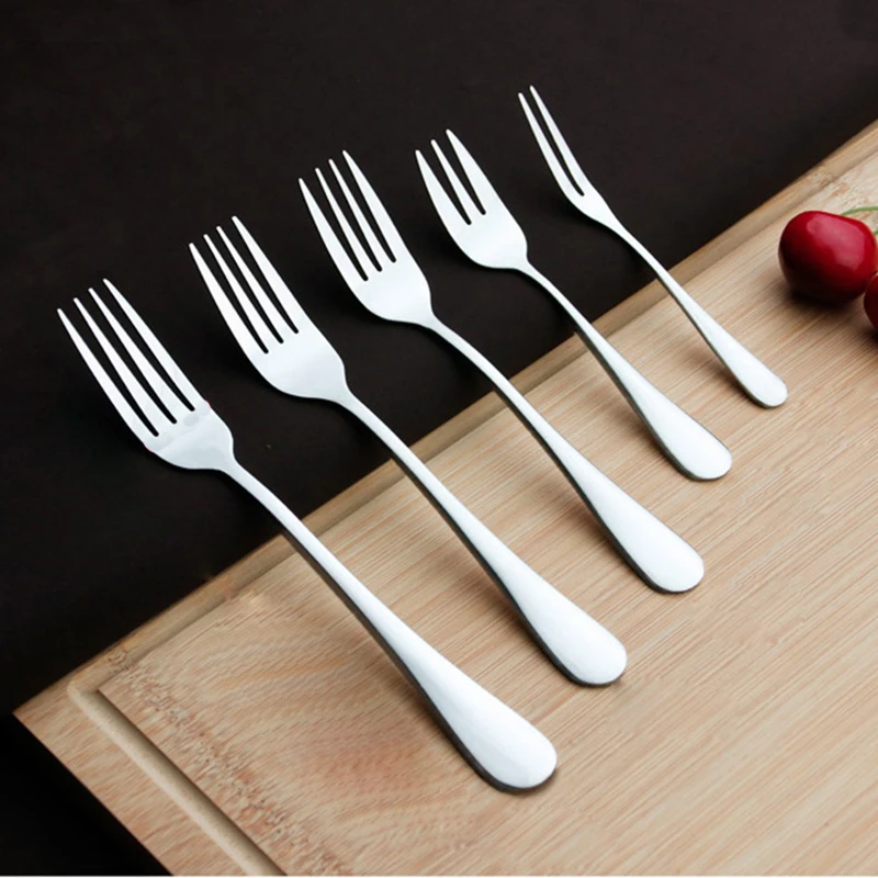 

Столовая вилка из нержавеющей стали, столовая вилка для торта и салата, столовые приборы для кухни, столовые приборы, 5 размеров, 6 шт.